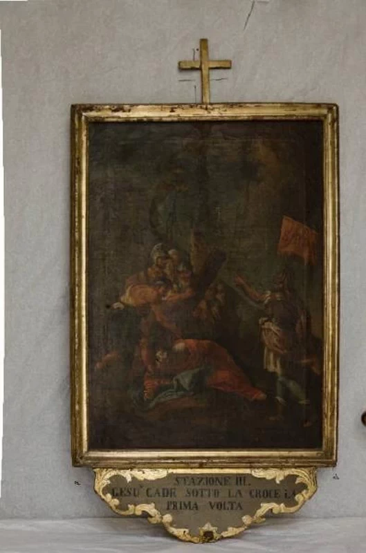 53-Via Crucis-stazione III-gesù cade la prima volta-Chiesa di san Carlo (BS)